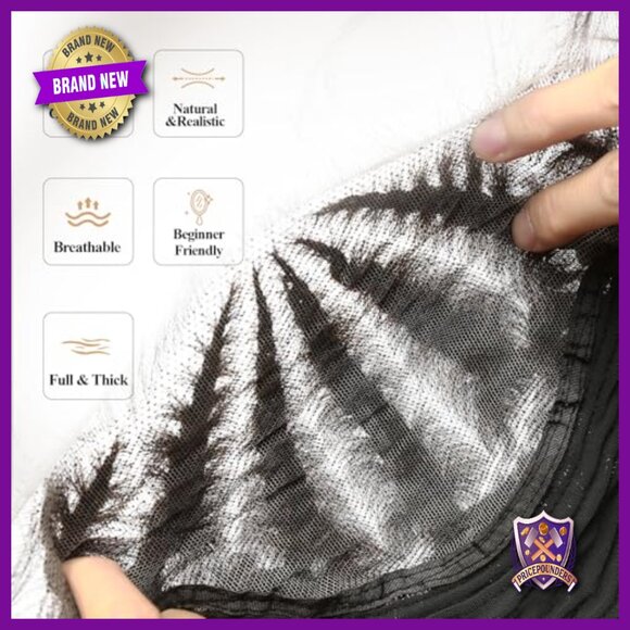 Synthetic Water Wave Lace Front Wig with Braided Cornrows, Glueless Knotless main image 6
